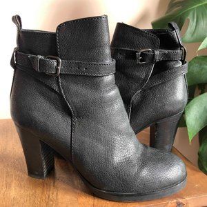 JCrew Black Leather Boots, Size 6.5